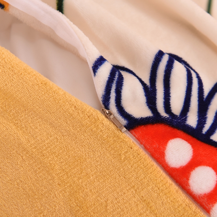 91家纺网 家纺一手货源 找家纺 眠博士 2021新款印花款多功能毛毯单被套太阳花