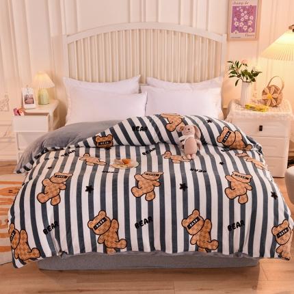 91家纺网 家纺一手货源 找家纺 眠博士 2021新款印花款多功能毛毯单被套特工熊