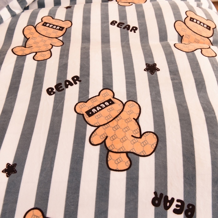 91家纺网 家纺一手货源 找家纺 眠博士 2021新款印花款多功能毛毯单被套特工熊