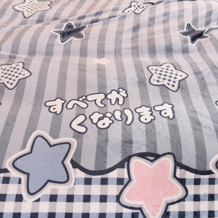 91家纺网 家纺一手货源 找家纺 眠博士 2021新款印花款多功能毛毯单被套星语星愿