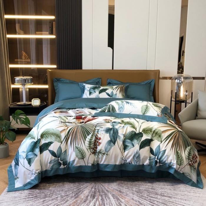 91家纺网 家纺一手货源 找家纺 涞澳 2021新款100支数码印花四件套 穗禾