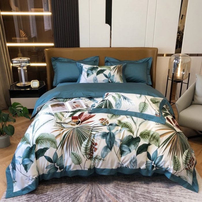 91家纺网 家纺一手货源 找家纺 涞澳 2021新款100支数码印花四件套 穗禾