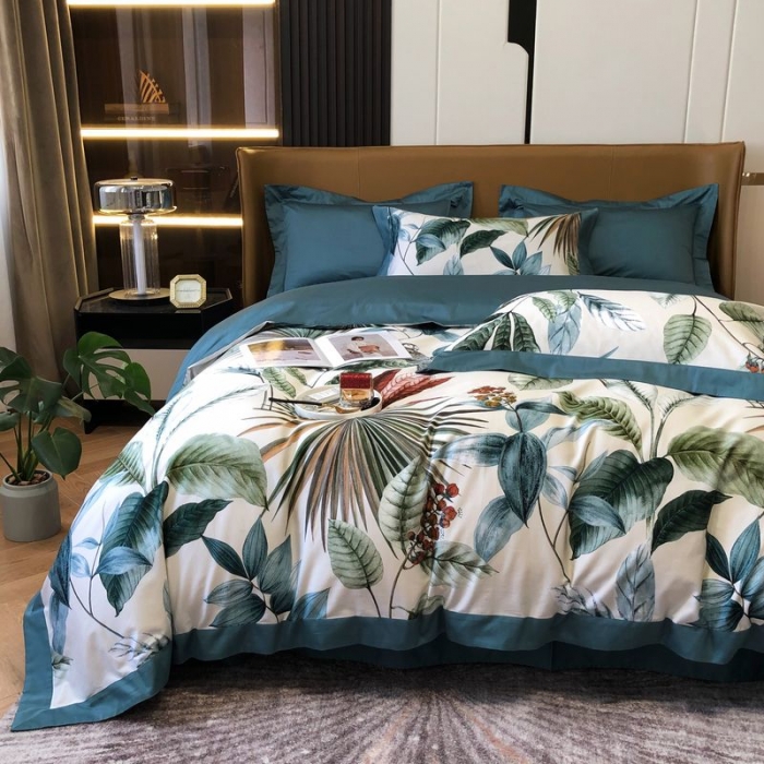 91家纺网 家纺一手货源 找家纺 涞澳 2021新款100支数码印花四件套 穗禾