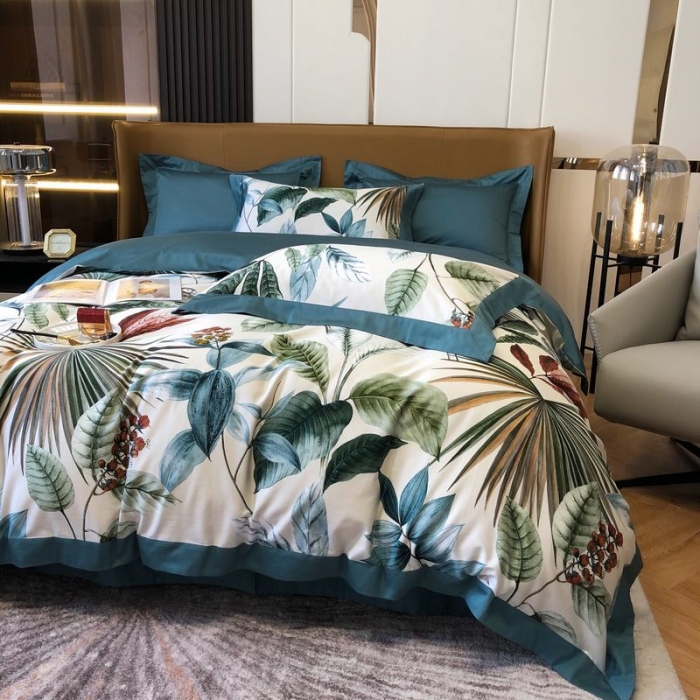 91家纺网 家纺一手货源 找家纺 涞澳 2021新款100支数码印花四件套 穗禾