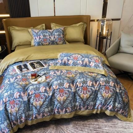 91家纺网 家纺一手货源 找家纺 涞澳 2021新款100支数码印花四件套 雅韵