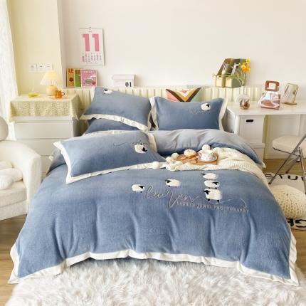 91家纺网 家纺一手货源 找家纺 （总）眠屿家纺 2021新款高克韩国绒四件套