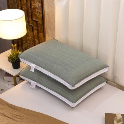 枕之坊 2021新款决明子水洗棉热熔枕48×74cm 橄榄绿