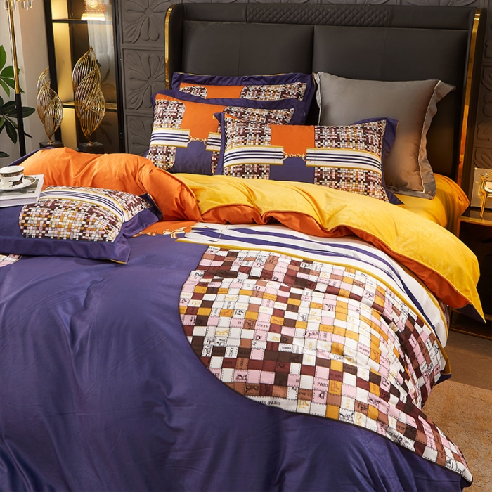 91家纺网 家纺一手货源 找家纺 2025新款数码印花加厚水晶绒法莱绒四件套牛奶宝宝雕花 梦幻巴黎