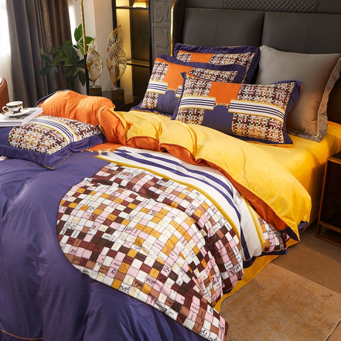 91家纺网 家纺一手货源 找家纺 2025新款数码印花加厚水晶绒法莱绒四件套牛奶宝宝雕花 梦幻巴黎