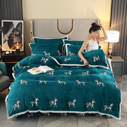 爱洛家纺2021新款牛奶绒四件套 罗马假日