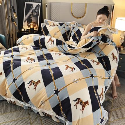 爱洛家纺2021新款牛奶绒四件套 罗马庄园