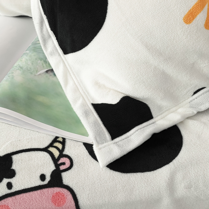 91家纺网 家纺一手货源 找家纺 爱洛家纺2021新款牛奶绒四件套 小奶牛