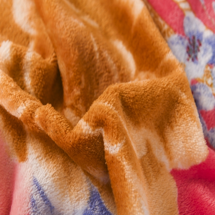 91家纺网 家纺一手货源 找家纺 爱洛家纺2021新款金貂绒四件套 百花争艳-粉