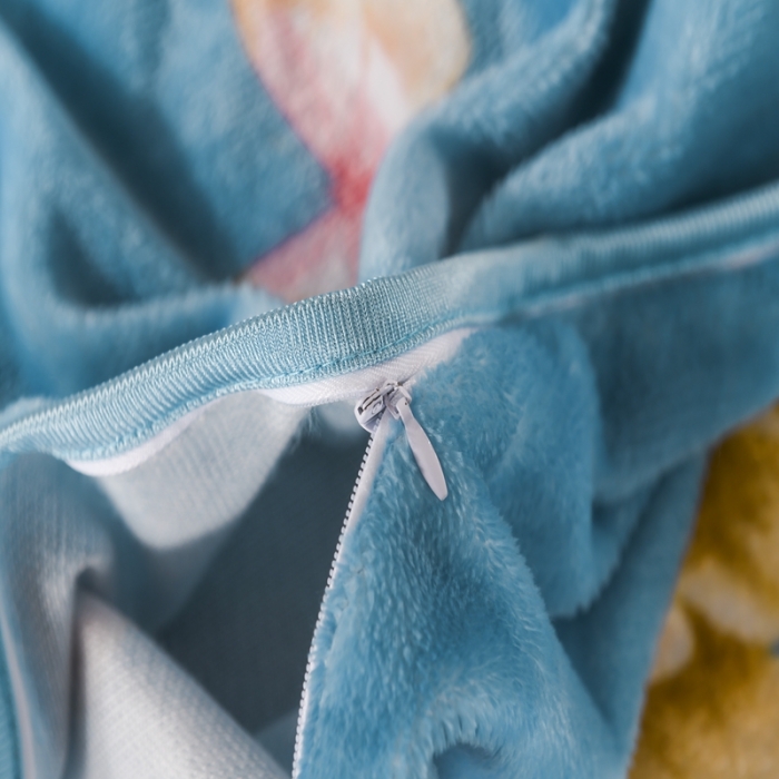 91家纺网 家纺一手货源 找家纺 爱洛家纺2021新款金貂绒四件套 百花争艳-蓝