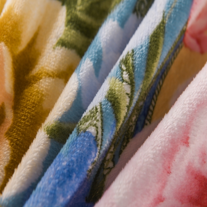 91家纺网 家纺一手货源 找家纺 爱洛家纺2021新款金貂绒四件套 百花争艳-蓝