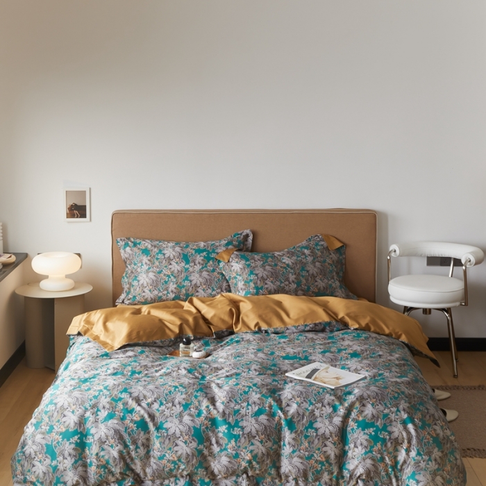 91家纺网 家纺一手货源 找家纺 优然居 2021新款60支数码印花宽边四件套 安娜苏