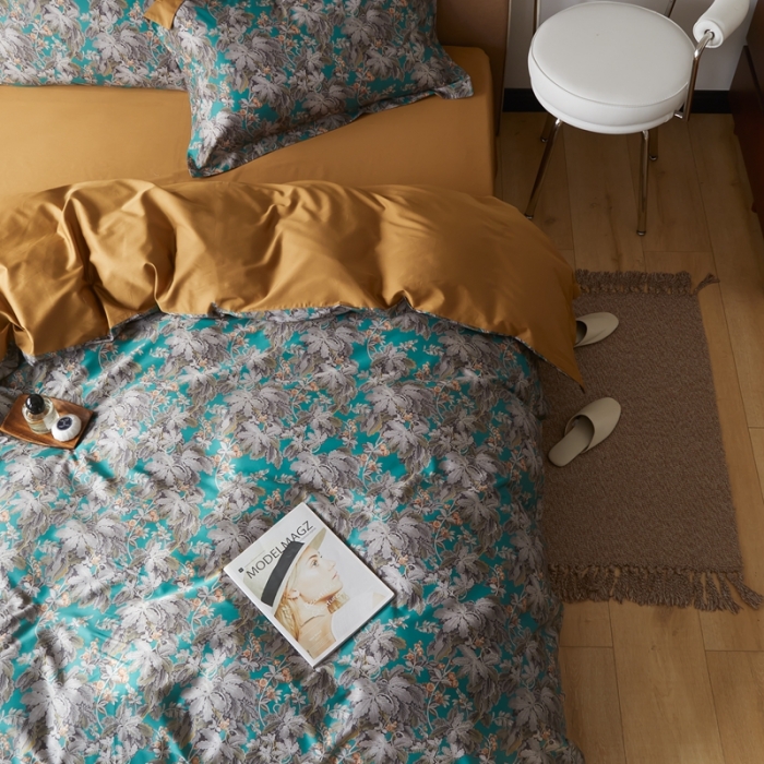 91家纺网 家纺一手货源 找家纺 优然居 2021新款60支数码印花宽边四件套 安娜苏