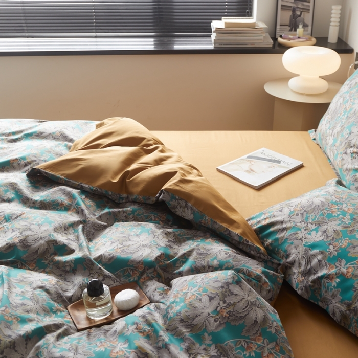 91家纺网 家纺一手货源 找家纺 优然居 2021新款60支数码印花宽边四件套 安娜苏