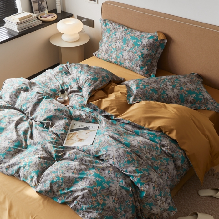 91家纺网 家纺一手货源 找家纺 优然居 2021新款60支数码印花宽边四件套 安娜苏