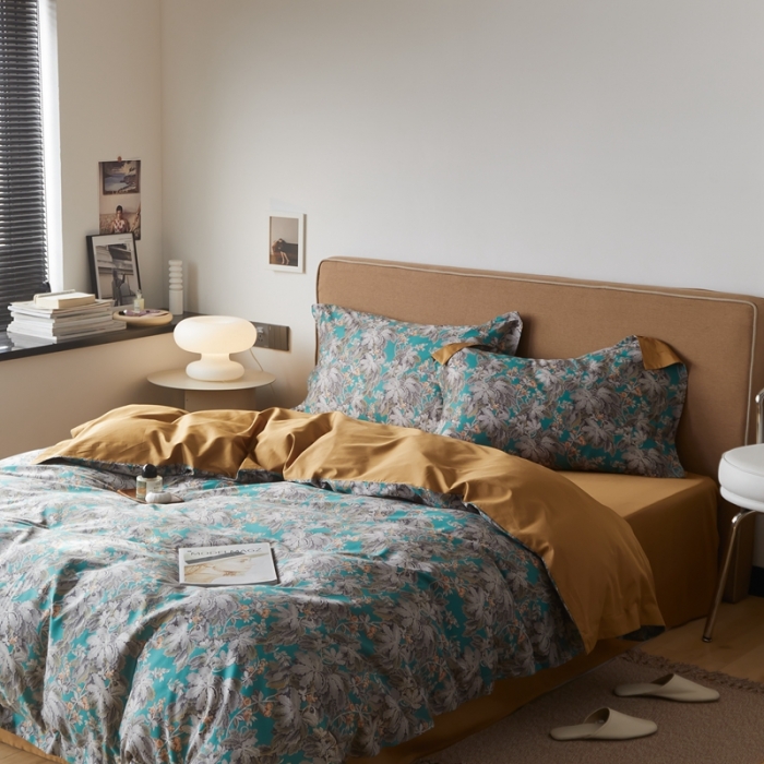 91家纺网 家纺一手货源 找家纺 优然居 2021新款60支数码印花宽边四件套 安娜苏