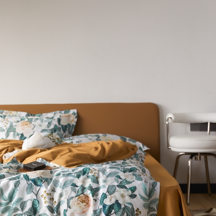 91家纺网 家纺一手货源 找家纺 优然居 2021新款60支数码印花宽边四件套 贝弗利白