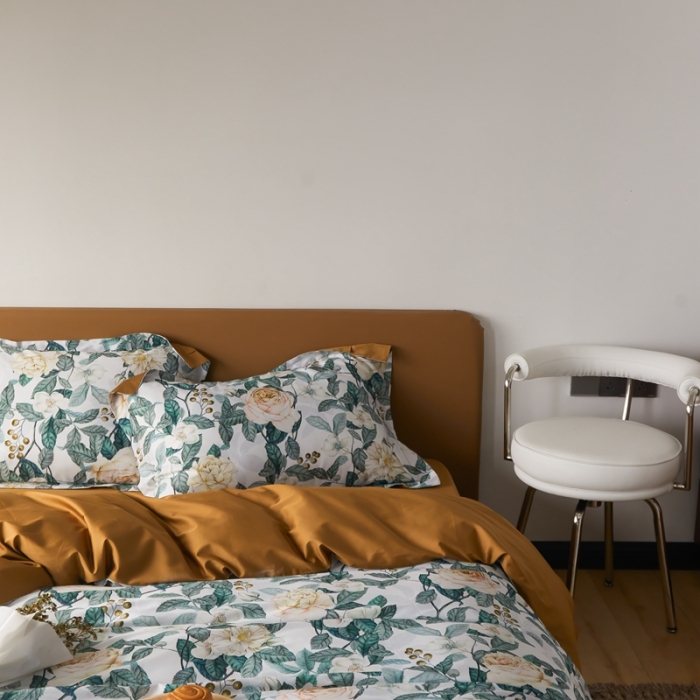 91家纺网 家纺一手货源 找家纺 优然居 2021新款60支数码印花宽边四件套 贝弗利白