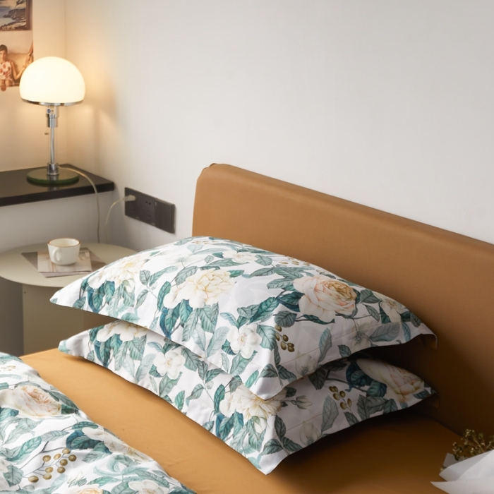 91家纺网 家纺一手货源 找家纺 优然居 2021新款60支数码印花宽边四件套 贝弗利白