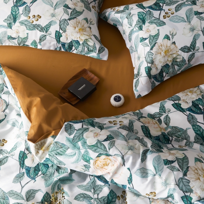 91家纺网 家纺一手货源 找家纺 优然居 2021新款60支数码印花宽边四件套 贝弗利白