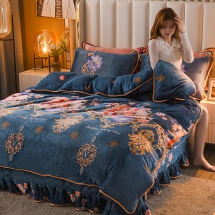 爱洛家纺2021新款金貂绒四件套 花好月圆