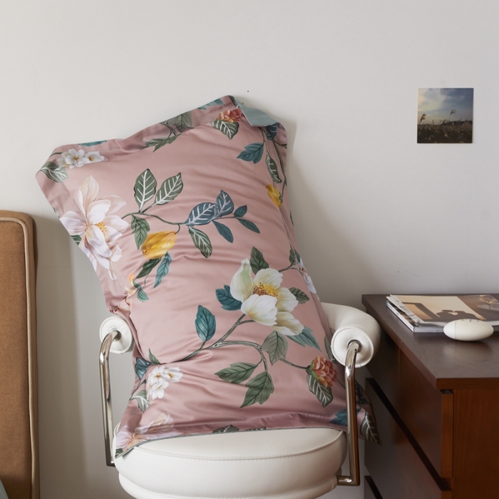 91家纺网 家纺一手货源 找家纺 优然居 2021新款60支数码印花宽边四件套 格蕾丝粉