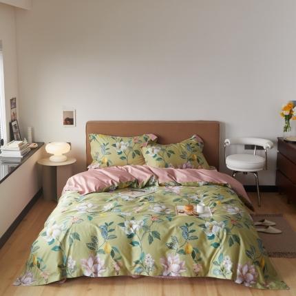 优然居 2021新款60支数码印花宽边四件套 格蕾丝绿