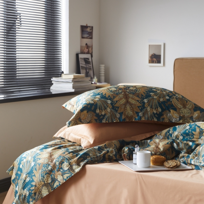 91家纺网 家纺一手货源 找家纺 优然居 2021新款60支数码印花宽边四件套 劳琳达