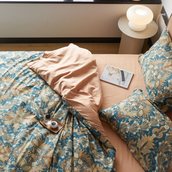 91家纺网 家纺一手货源 找家纺 优然居 2021新款60支数码印花宽边四件套 劳琳达