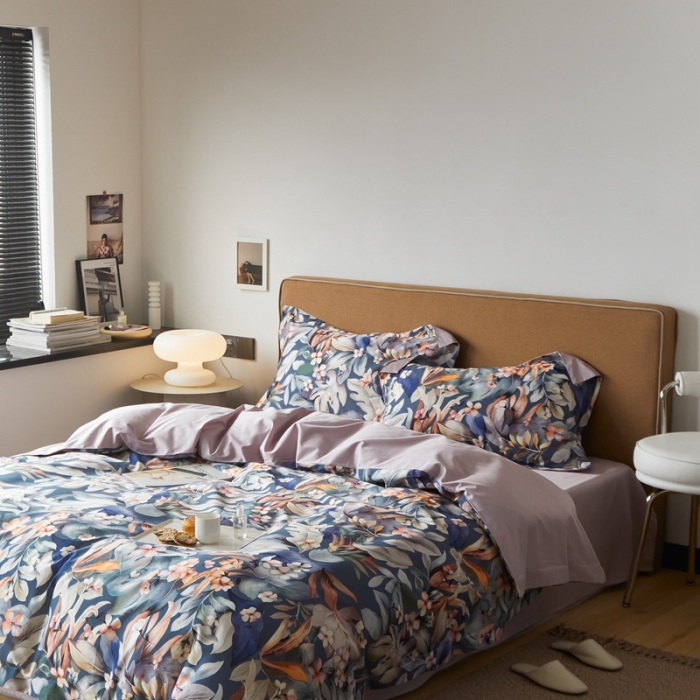 91家纺网 家纺一手货源 找家纺 优然居 2021新款60支数码印花宽边四件套 马丽娜