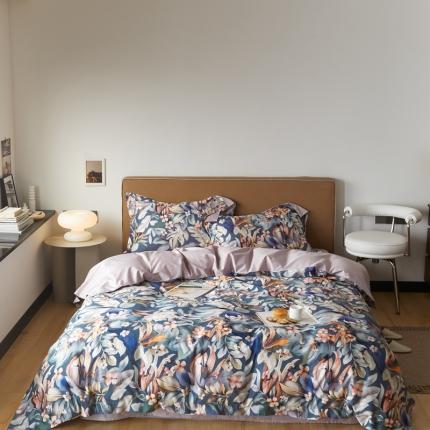 优然居 2021新款60支数码印花宽边四件套 马丽娜