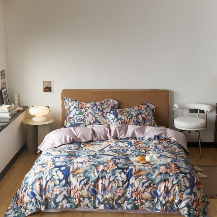 91家纺网 家纺一手货源 找家纺 优然居 2021新款60支数码印花宽边四件套 马丽娜