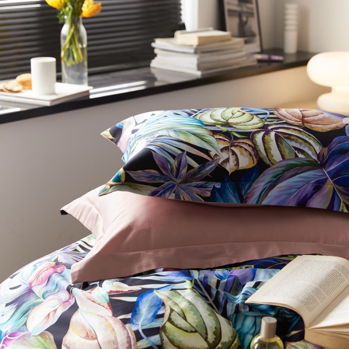 91家纺网 家纺一手货源 找家纺 优然居 2021新款60支数码印花宽边四件套 玛姬