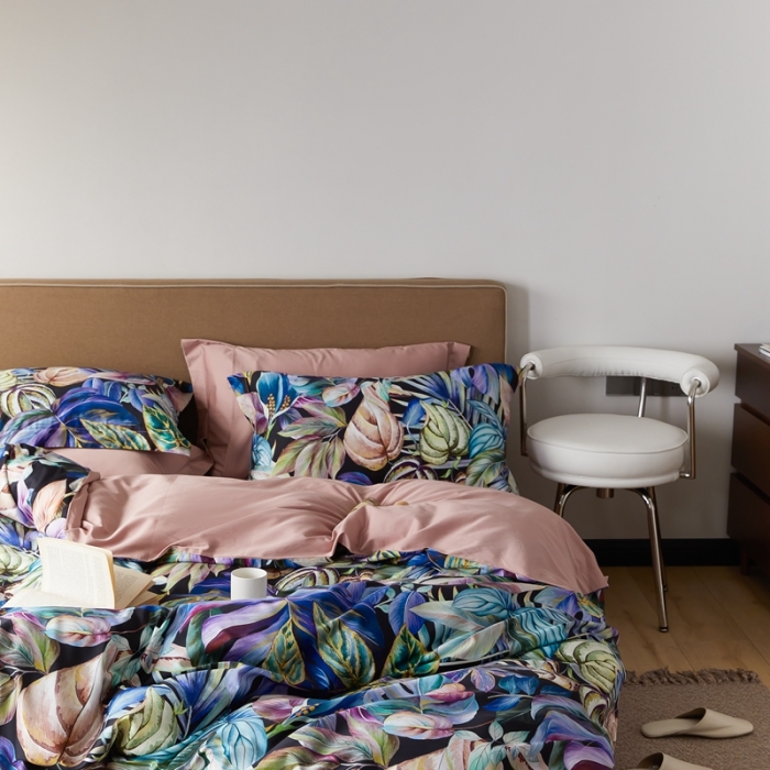 91家纺网 家纺一手货源 找家纺 优然居 2021新款60支数码印花宽边四件套 玛姬