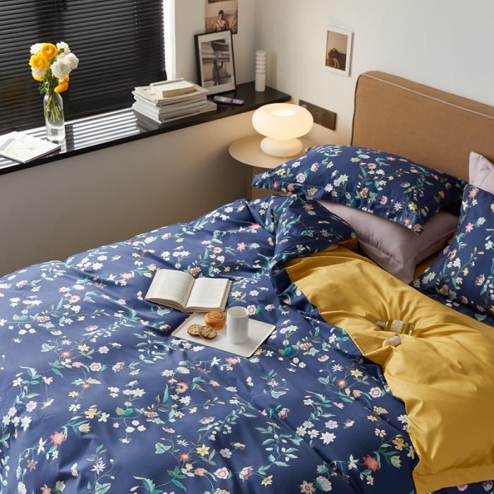 91家纺网 家纺一手货源 找家纺 优然居 2021新款60支数码印花宽边四件套 温妮兰