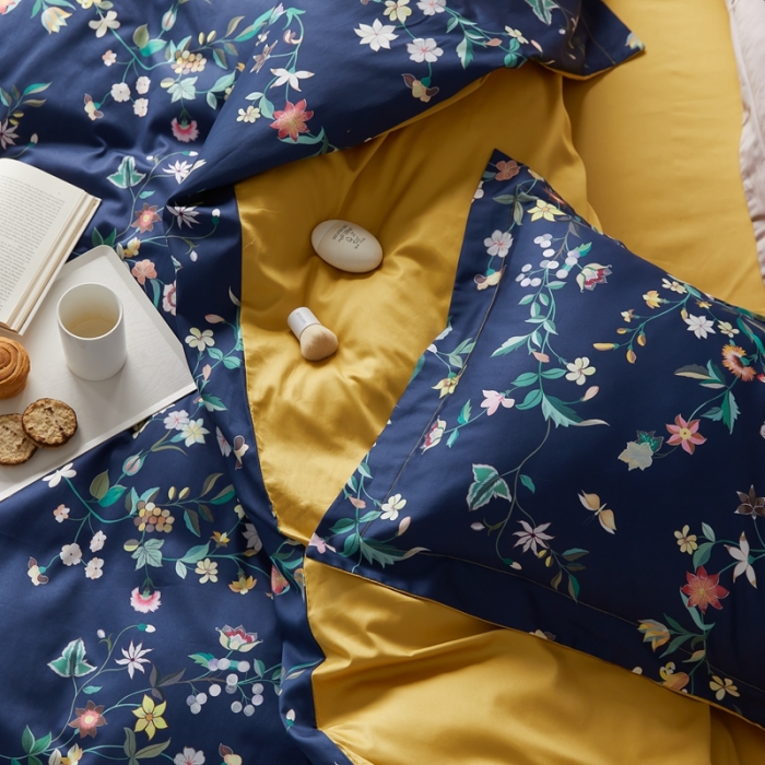 91家纺网 家纺一手货源 找家纺 优然居 2021新款60支数码印花宽边四件套 温妮兰