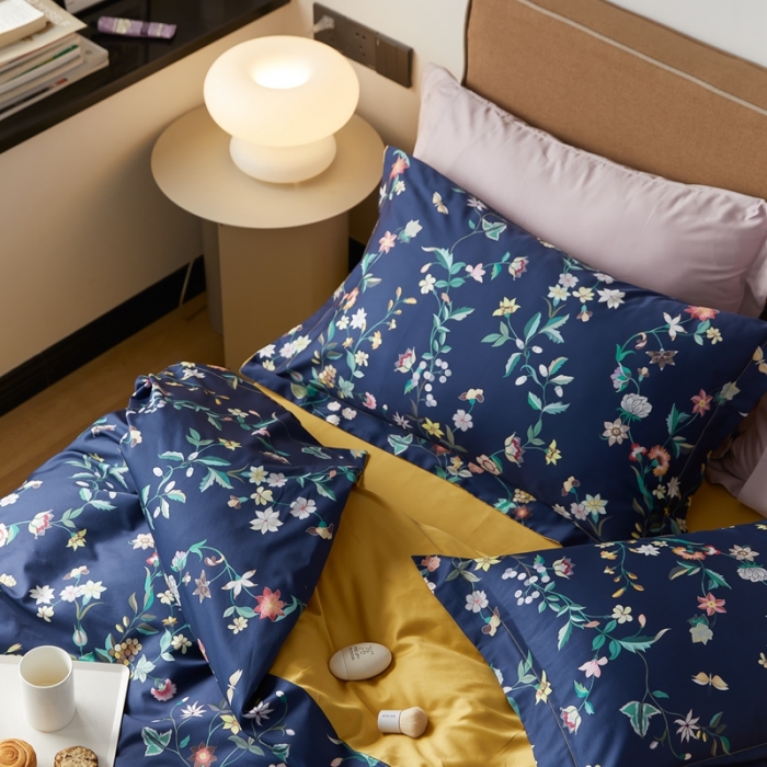 91家纺网 家纺一手货源 找家纺 优然居 2021新款60支数码印花宽边四件套 温妮兰