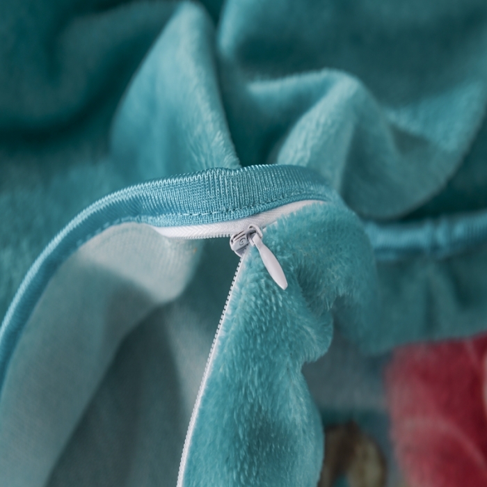 91家纺网 家纺一手货源 找家纺 爱洛家纺2021新款金貂绒四件套 鸟语花香-蓝