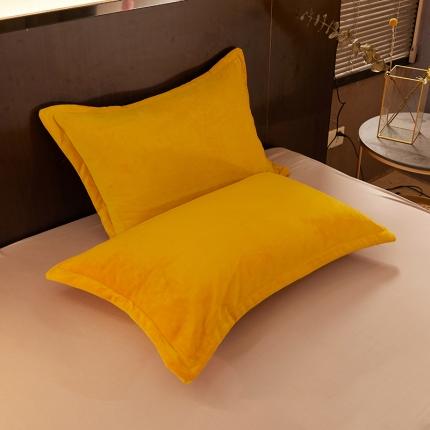 宾笠 2021新款牛奶绒素色系列枕套 柠檬黄
