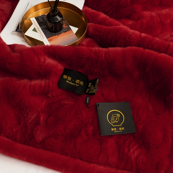 91家纺网 家纺一手货源 找家纺 凯轩毛毛毯毯子 仿裘皮毛毛毯毯子 大红