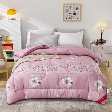 91家纺网 家纺一手货源 找家纺 拉菲伯爵爵 2021新款立体冬被 平安清（豆沙）