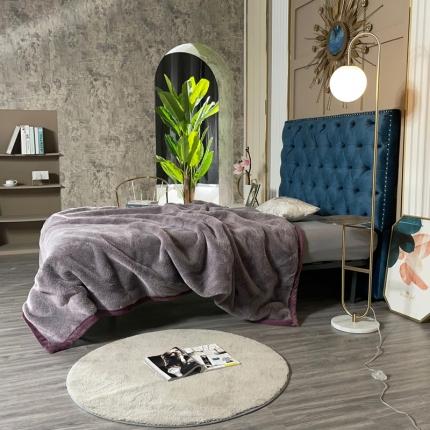 91家纺网 家纺一手货源 找家纺 凯轩毛毛毯毯子 2024新款仿雪狐毛皮毛毛毯毯子 雪狐紫