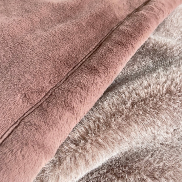 91家纺网 家纺一手货源 找家纺 凯轩毛毛毯毯子 2024新款仿雪狐毛皮毛毛毯毯子 雪狐咖