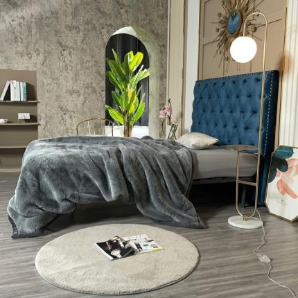 凯轩毛毛毯毯子 2024新款仿雪狐毛皮毛毛毯毯子 雪狐青