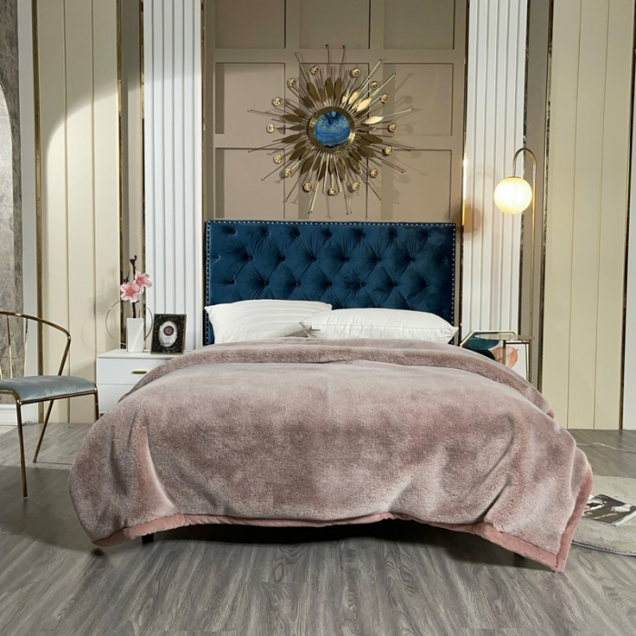 91家纺网 家纺一手货源 找家纺 凯轩毛毛毯毯子 2024新款仿雪狐毛皮毛毛毯毯子 雪狐咖