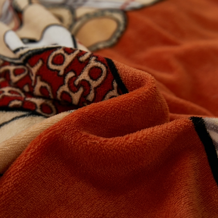 91家纺网 家纺一手货源 找家纺 澳洲羽 2024年新牛奶绒拼角印花四件套水晶法莱绒直播供货 比得兔